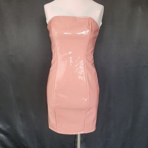 Medium pink fashion nova latex mini dress